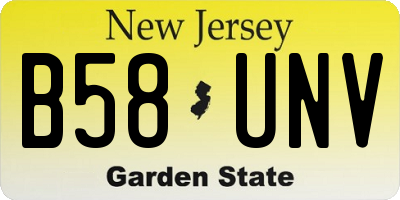 NJ license plate B58UNV