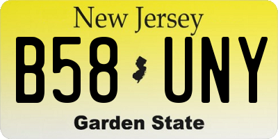 NJ license plate B58UNY
