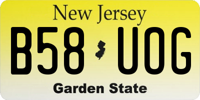 NJ license plate B58UOG