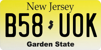 NJ license plate B58UOK