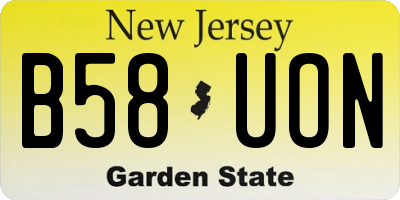 NJ license plate B58UON