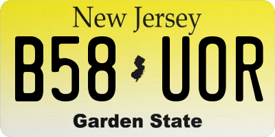 NJ license plate B58UOR