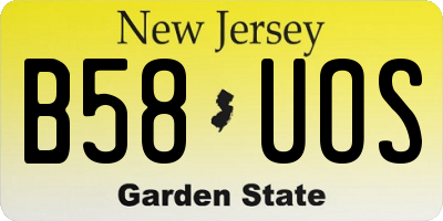 NJ license plate B58UOS