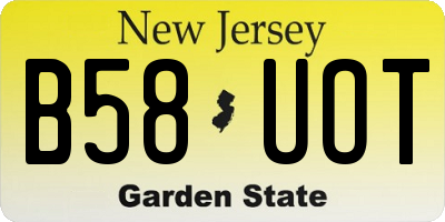 NJ license plate B58UOT