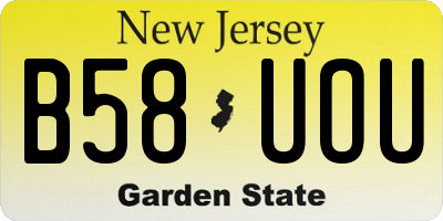 NJ license plate B58UOU