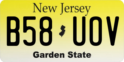NJ license plate B58UOV
