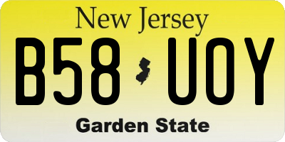 NJ license plate B58UOY