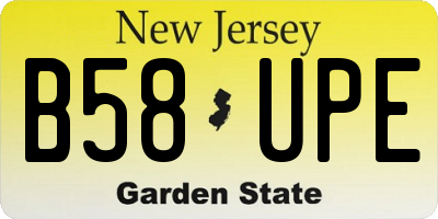 NJ license plate B58UPE