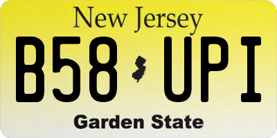 NJ license plate B58UPI