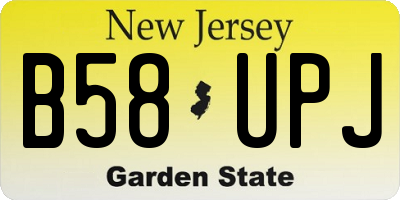 NJ license plate B58UPJ