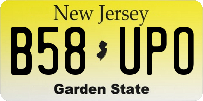NJ license plate B58UPO
