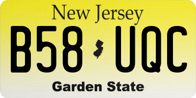 NJ license plate B58UQC