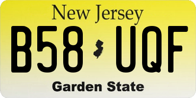 NJ license plate B58UQF