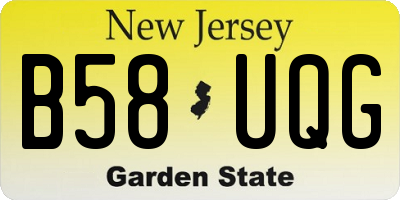 NJ license plate B58UQG