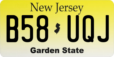 NJ license plate B58UQJ
