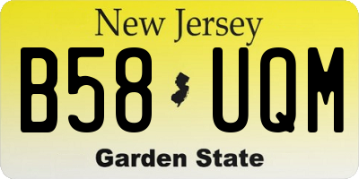 NJ license plate B58UQM