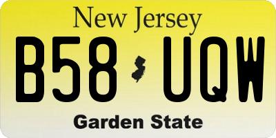 NJ license plate B58UQW