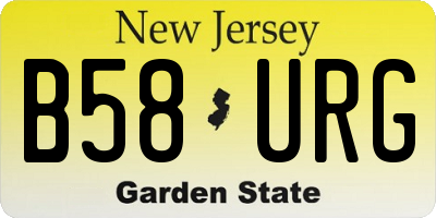 NJ license plate B58URG