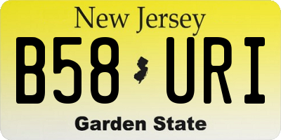 NJ license plate B58URI