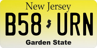 NJ license plate B58URN