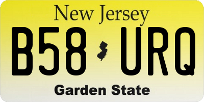 NJ license plate B58URQ