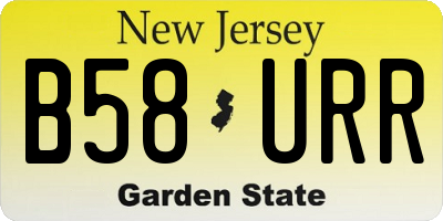 NJ license plate B58URR