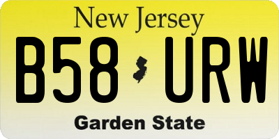 NJ license plate B58URW