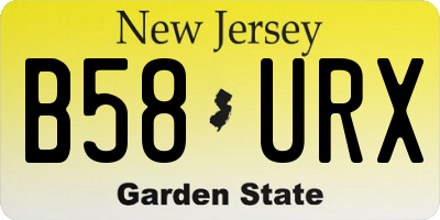 NJ license plate B58URX