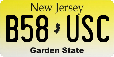 NJ license plate B58USC