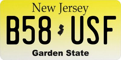 NJ license plate B58USF