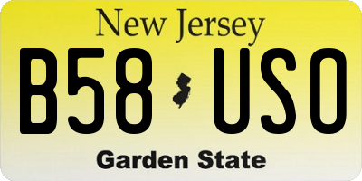 NJ license plate B58USO