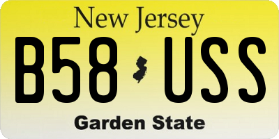 NJ license plate B58USS