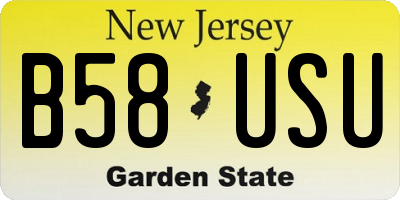 NJ license plate B58USU