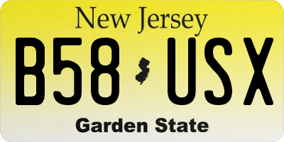 NJ license plate B58USX