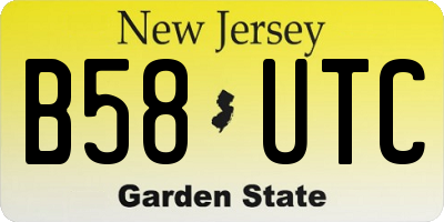 NJ license plate B58UTC