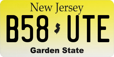 NJ license plate B58UTE