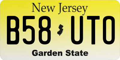 NJ license plate B58UTO