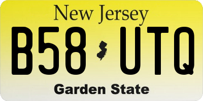 NJ license plate B58UTQ