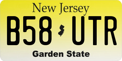 NJ license plate B58UTR