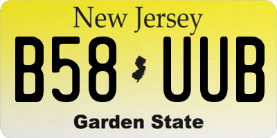 NJ license plate B58UUB