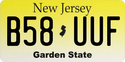 NJ license plate B58UUF