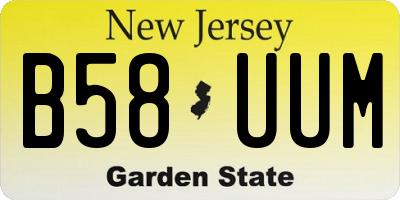 NJ license plate B58UUM