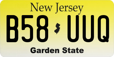 NJ license plate B58UUQ