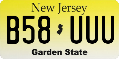 NJ license plate B58UUU