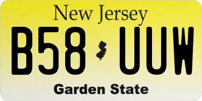 NJ license plate B58UUW