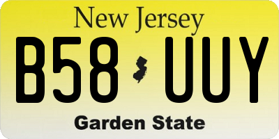 NJ license plate B58UUY