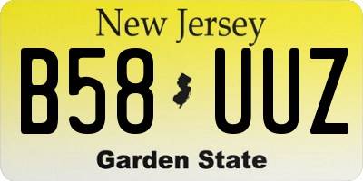 NJ license plate B58UUZ