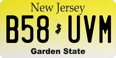 NJ license plate B58UVM