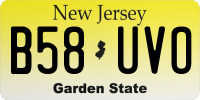 NJ license plate B58UVO