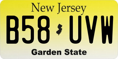 NJ license plate B58UVW